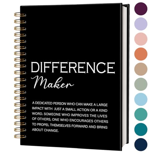 FLVGE Difference Maker Gift Notebook Journal Thank You Gifts for Women Men Boss Teacher Employee Appreciation Gift Farewell Retirement Gifts for Coworkers Motivational Spiral Notebook 5.5x8.3