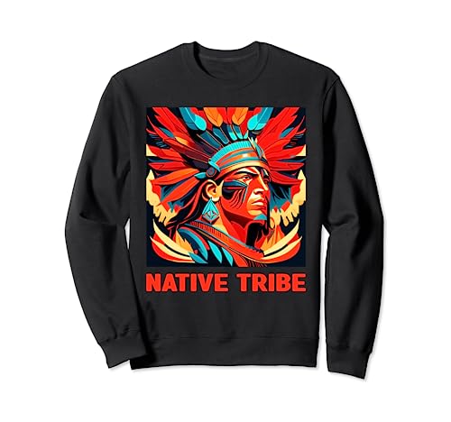 Native Tribe - Native Americans - ilustración colorida Sudadera