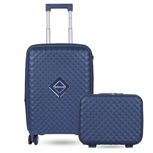 Image of Polo Class Trolley Bag 28 INCH with Vanity Trolley Bag | Polypropylene Material with 360-Degree Rotating Wheels | Number Lock & Securitec Zipper -Blue