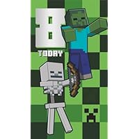 MINECRAFT BIRTHDAY CARD AGE 8 HAPPY 8TH BIRTHDAY CARD