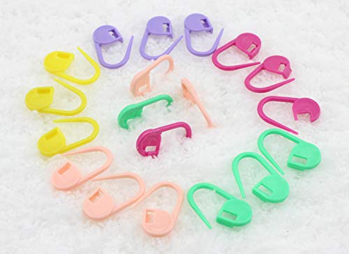 Meikeer 240 Pieces Knitting Crochet Locking Stitch Markers Stitch Needle Clip Counter 10 Colors (Color Ship Randomly)