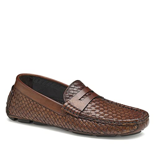 Johnston & Murphy Dayton Woven Penny Brown Italian Calfskin 11.5 M