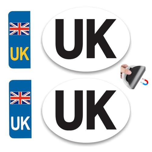4Pcs UK Stickers for Europe Magnetic Car and Number Plate Stickers