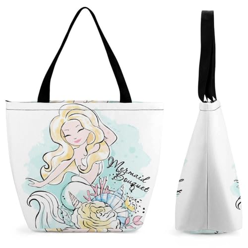 Sac à main pour femme grand format cabas shopping et voyage bandoulière Sirène Blonde