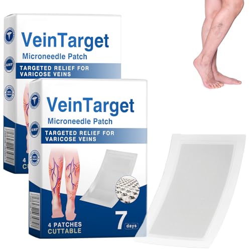 Tasunte Vein Target Microdarts Patch Professional Varicose Veins Treatment for Legs Patchs GFOUK Veintarget Microdarts Patch Natural Ingredients Leg Treatment for All Skin Types 2 pack