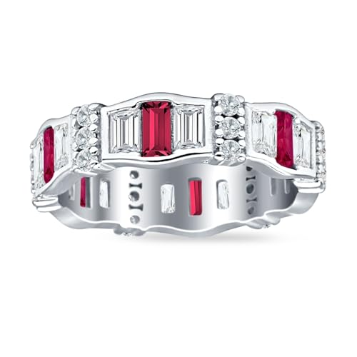 OMRANII Minimalist 5.4mm Full Eternity Band Baguette Cubic Zirconia Rings Curved Design Classic Style Statement Wedding Bands For Women 925 Sterling Silver Gift For Her2