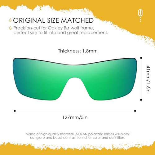 Image of ANSI Z87.1 Replacement Lenses for Oakley Batwolf OO9101 Sunglasses