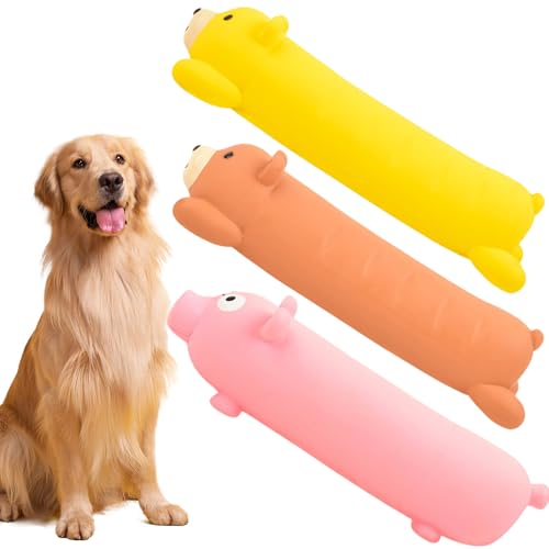 Culianavog Pack de 3 Juguetes para Perros con Sonido, Lofas de látex Suave para Masticar para Perro,Squeak látex Juguetes para Cachorros,Juguetes Interactivos de Látex para Perros Pequeños y Medianos