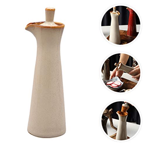 HEMOTON Garrafa dispensadora de cerâmica para molho de soja, vinagre, pote de óleo, dispensador de c