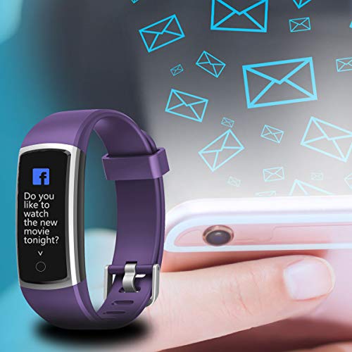 CHEREEKI Fitness Tracker, Heart Rate Monitor Activity Tracker with Blood Pressure Sleep Monitor 14 Sports Tracking, Color Screen IP68 Waterproof, Fitness Watch Step Calorie Counter (Purple)