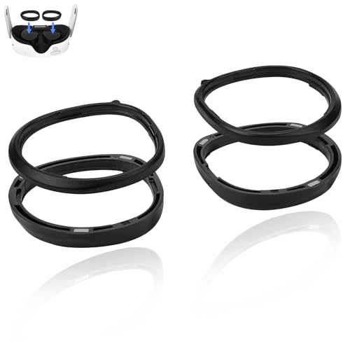Espaciador para Gafas de Realidad Virtual Geekria Compatible con Lentes Meta Quest 3S, Inserto de Lente para Gafas con Marco magnético, Anillo Protector de Lente antirayaduras (Negro)