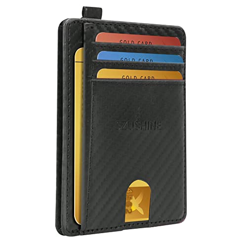 Minimalist Leather Ultra-Thin Card Bag With RFID Blocking(Black)2