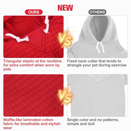 Image of BEAUTYZOO Dog Hoodies Sweater for Small Dogs,Waffle‑Like Laminated Pet Coat