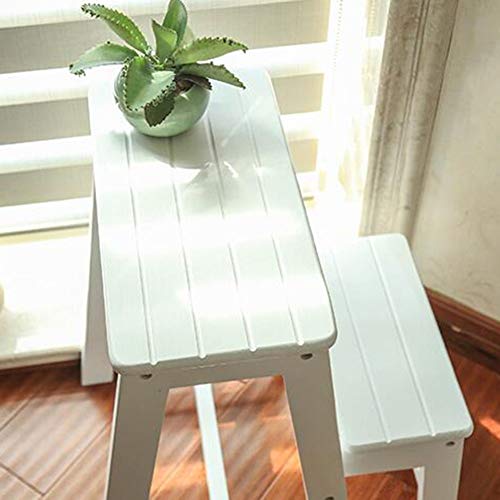 Taburete escalera de madera maciza espesada con acabados artesanales 3