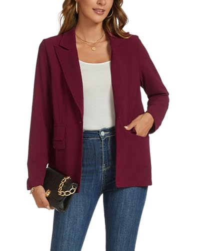 MINTLIMIT Blazers for Women Long Sleeve Notched Lapel Button Business Casual Blazer Work Office Blazers Jacket with Pockets3