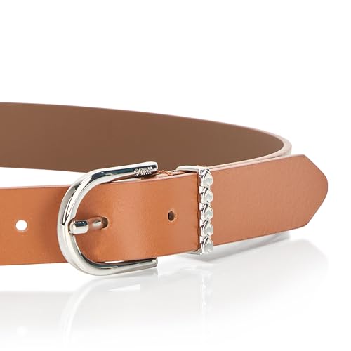 HUGO Women's Zoey Round Buckle Leather Belt3