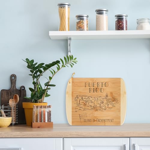 Image of Totally Bamboo A Slice of Life Puerto Rico Engraved Map Cutting Board