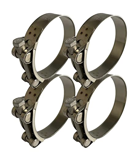 Boltza® Stainless Steel Single Bolt Hose Super Clamp 80-85mm Clip Silicone Rubber Exhaust x4, Silver