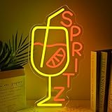 SPRITZ Neon Schild Aperol Spritz Led Schild für Wanddekoration Cocktail Neonlicht Dimmbare Orange Leuchtreklame für Home Bar Küche Schlafzimmer Club Party Man Cave Küche Geschenk