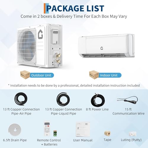 Image of 24,000 BTU Mini Split Air Conditioner & Heater, 230V Inverter AC with WiFi, Remote, Ultra-Quiet, Energy Efficient, Cools & Heats Up to 1,500 Sq.ft., 21 SEER