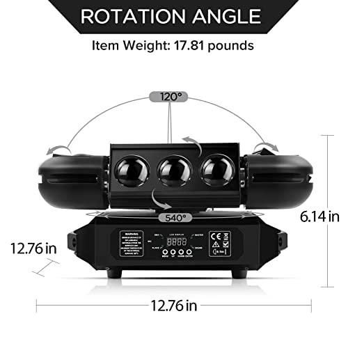 Moving Head Light, Fodexazy Dj Lights 12Leds 150W Rgbw Beam Light 4-In-1 Strobe Stage Light With 16Ch/64Ch Dmx512 And Sound Activated For Wedding Disco Dj Party Christmas #TOP4