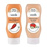 Veeba Salad dressings Combo - Chipotle Southwest, 300g and Thousand Island Dressing, 300g - Pack of 2