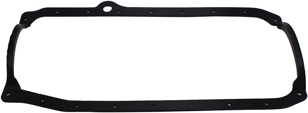 SBC Black Oil Pan Gasket Steel Core Rubber Replacement Compatible for 305 350 Small Block Chevy 86-95