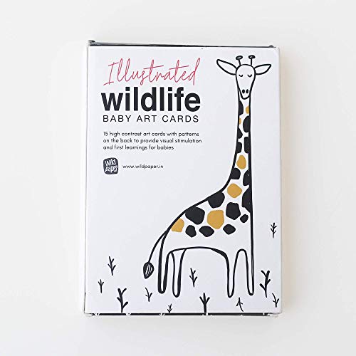 Wildpaper-Wildlife Art Cards | for Babies | Visual Stimulation | Black & White | High Contrast Art Cards | 15 Cards (B08XQXBQPP) Amazon Price History, Amazon Price Tracker