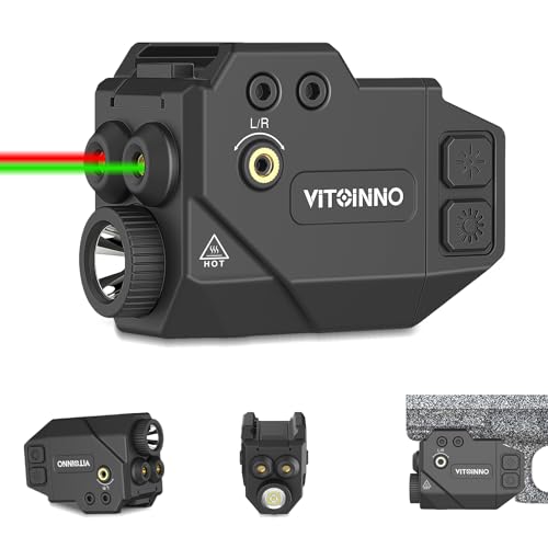 500lm Pistol Light and Red Green Beam Combo | Slidable Weapon Light and Beam for Guns with Picatinny