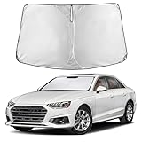 EcoNour Windshield Sunshade Compatible for Audi A4 2017-2023 2024 2025, Sun Visor for Front Windshield & Window Sun Shade Cover, UV Heat Blocker & Protector, Car Accessories