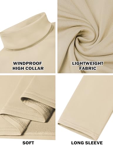 Image of Men's Turtleneck Casual Basic High Neck Long Sleeve T Shirts Half Neck Lightweight Pullover Sweater