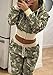 Camo Sweatsuits Women 2 Piece Outfit Army Fatigue Zipper Hoodie Jacket and High Waisted Camouflage Pants Set Tracksuit