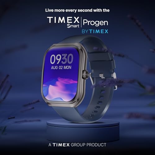 Image of TIMEX Smart Progen 1.95 inch (4.95 cm) Curved AMOLED Display with Functional Crown and BT Calling Smartwatch for Unisex - TWTXW803T