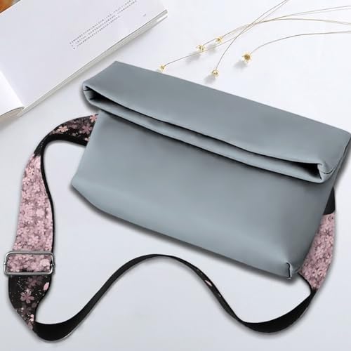 Image of Coldinair Cherry Blossom Purse Straps Replacement Pink Floral Flowers Crossbody Bag Strap Adjustable Wide Guitar Straps for Handbags Luggage Strap