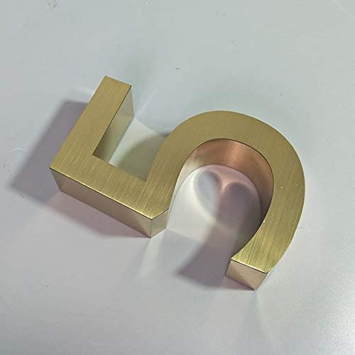Door Plate House Numbers 0-9 ABC Outdoor Metal 3D Modern Gold Stainless Steel Lettre Sign Address Home Hotel Apartment Door Number Plate - (Size: 200mm 7in; Color: 5)