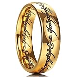 King Will 7mm One Ring for Men Lord Rings Magic Power Rings Gold Titanium Rings Wedding Band for Men Women Comfort Fit High Polished 10