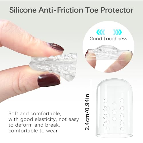 Image of 50 Pcs Silicone Anti-Friction Toe Protector, Breathable Toe Sleeves, Soft Clear Gel Toe Protectors for Men and Women, Little Toe Covers for Corns, Blisters, Calluses, Pain Relief