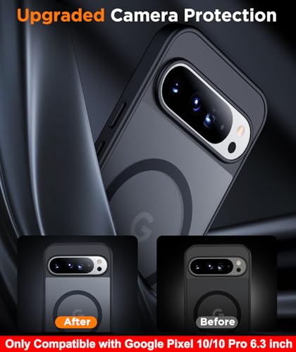 SPIDERCASE Magnetic for Google Pixel 10/Pixel 10 Pro Case, Military Grade Drop Protection Slim Translucent Matte Shockproof Anti-Fingerprint Phone Case for Pixel 10/10 Pro 6.3 inch, Black - Image 6