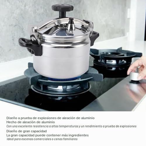 Olla a Presión, Base Compuesta de Aleación de Aluminio a Prueba de Explosiones de Gran Capacidad, Recipiente a Presión para con Estufa de Gas, Olla a Presión