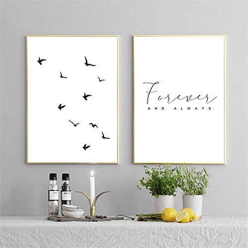 Affiche oiseau abstrait noir et blanc moderne 60x90cm cadre photo salon - 2