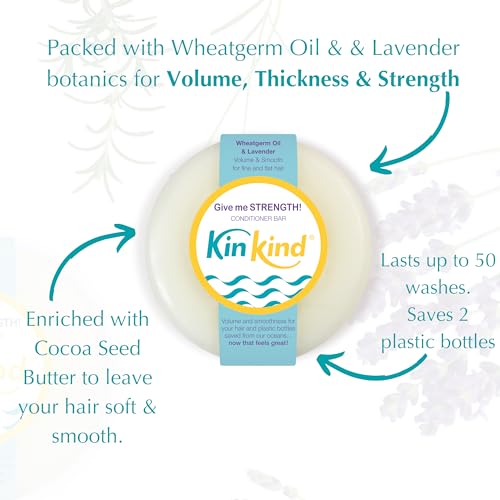 KinKind Rice Water Hair Conditioner Bar - Give Me STRENGTH! Hair Thickening, Volumising, Strengthening Conditioner Bar for hair with Rice Protein for Thinning hair | UK Made | 50 Washes - Image 4