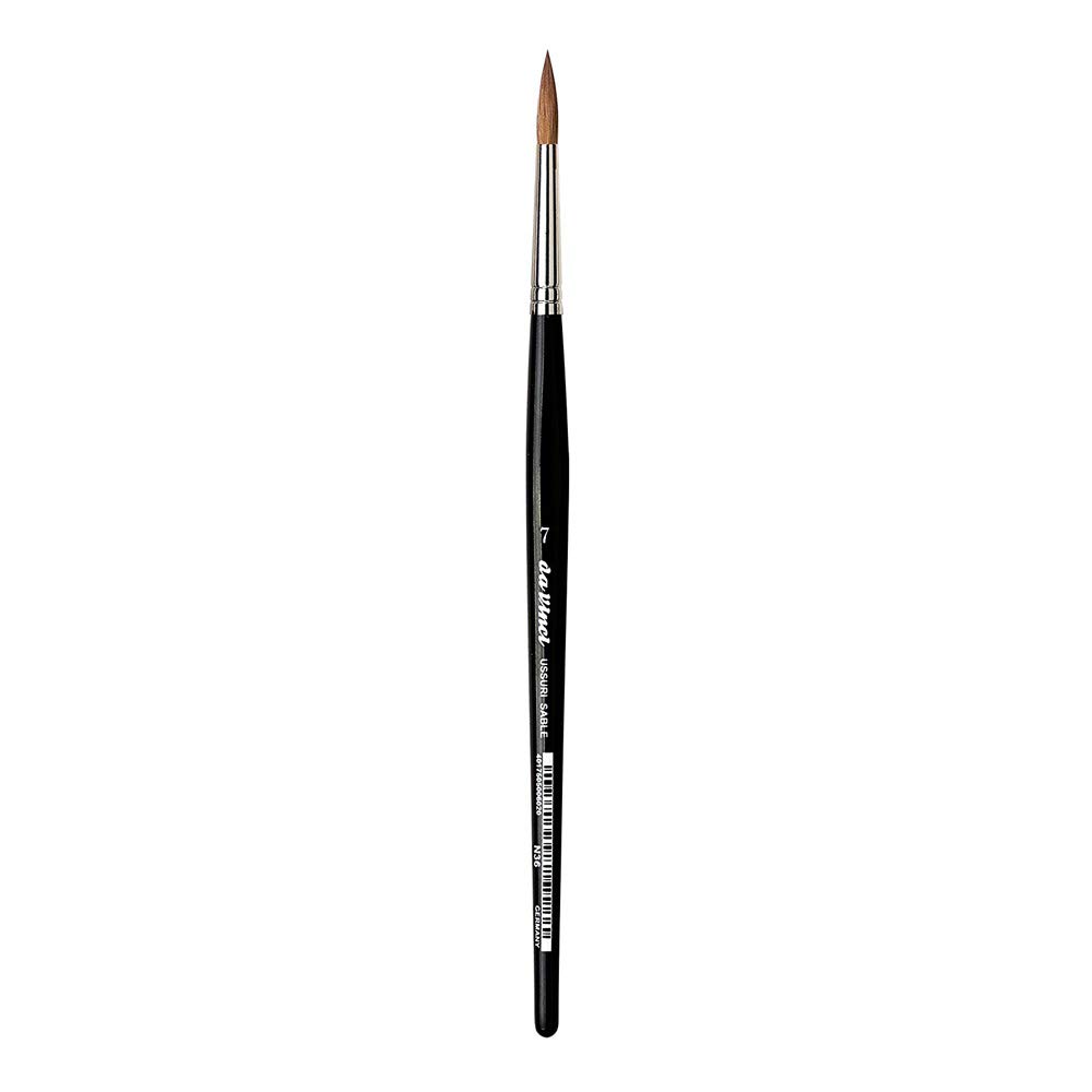 da Vinci Watercolor Series 36 Paint Brush, Round Russian Red Sable with Black Handle, Size 7