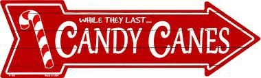 Candy Canes Novelty Metal Arrow Sign A-160