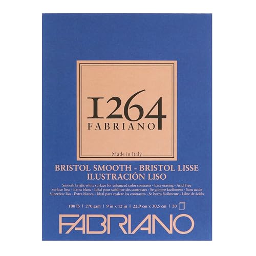 Fabriano 1264 Bristol Pad, Smooth, 9" x 12"