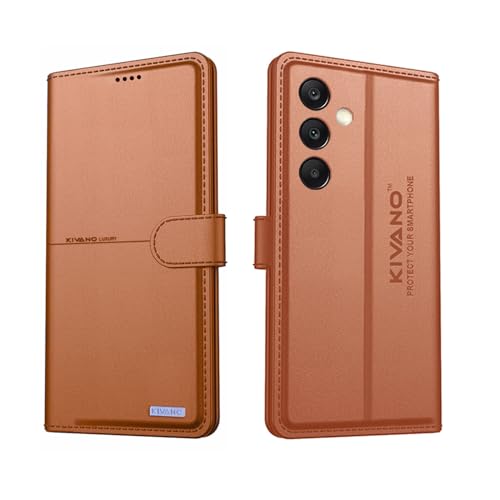 Image of Compatible with Samsung Galaxy A35 5G / Samsung Galaxy A55 5G Flip Cover | Leather Finish | Inside Pockets & Inbuilt Stand | Shockproof Wallet Style Magnetic Closure Back Cover Case