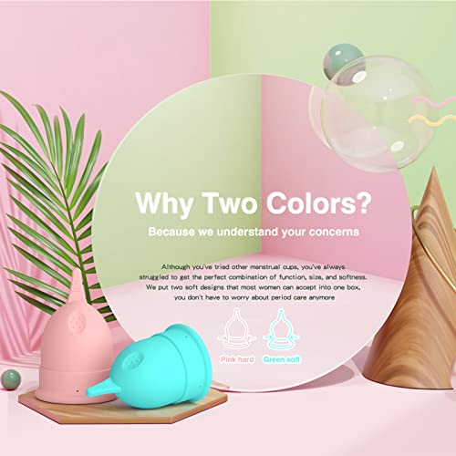 Cranvel Menstrual Cup | Small - Light To Heavy Menstruation Flow | Beginner Period Cups Reusable | Tampon And Pad Alternative | 12 Hour Wear Feminine Care Soft Cup (Small (Pack 0F 2)) #TOP1