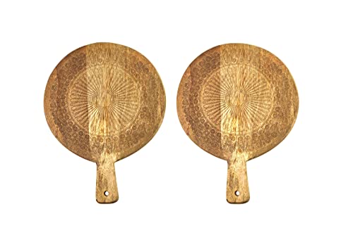 Godinger Wood Round Cutting Paddle Board, 13X10, Set Of 2 #TOP20