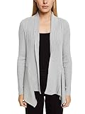 Offener Schalkragen ESPRIT Gerippter Cardigan mit Zipfelsaum