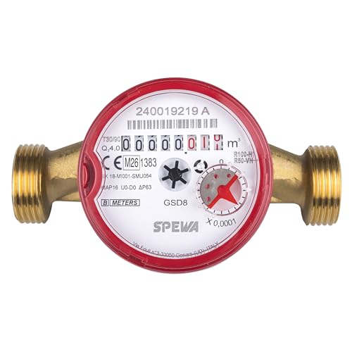 SPEWA Wasserzähler, Warmwasser, geeicht 2026, QN 2,5, BL 130 mm, 1 Zoll AG