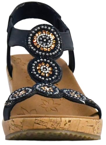 Skechers womens Beverlee - Date Glam Sandal , Navy , 9